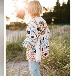 MAREA Embroidered Jacket with Red and Gold Accents